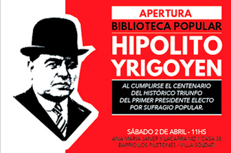 Apertura Biblioteca Popular Hipólito Yrigoyen