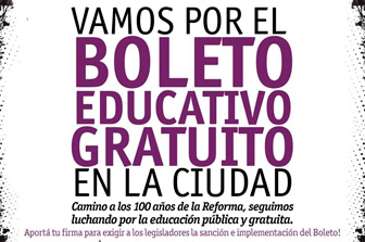 Vamos por el Boleto Educativo Gratuito en la Ciudad
